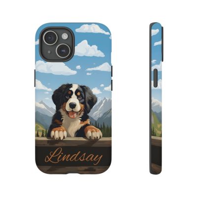 Personalized Bernese Mountain Dog Puppy Phone Case - Bernese Mountain Dog Shop